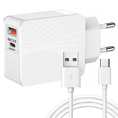 Carregador Turbo QC 3.0 40W + Cabo USB C – Carregamento Rápido e Seguro