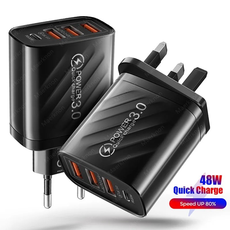 Carregador USB 48W 4 Portas: Carga Rápida!