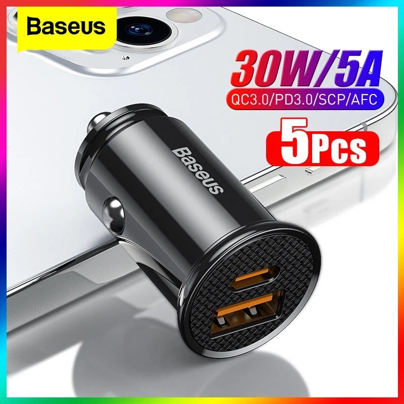Carregador USB Baseus 30W: Carga Rápida para Seu Celular!