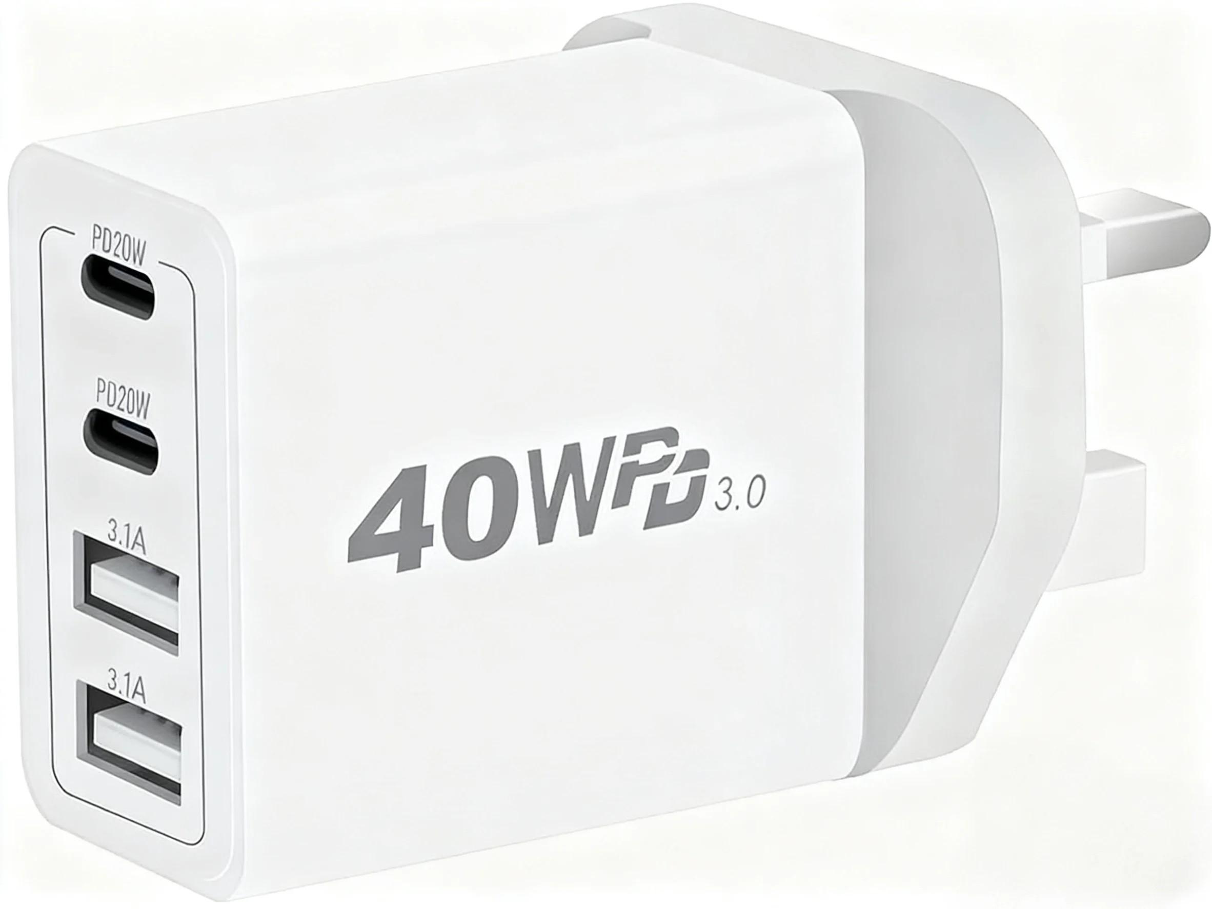 Carregador USB-C 40W: Rápido e Versátil!