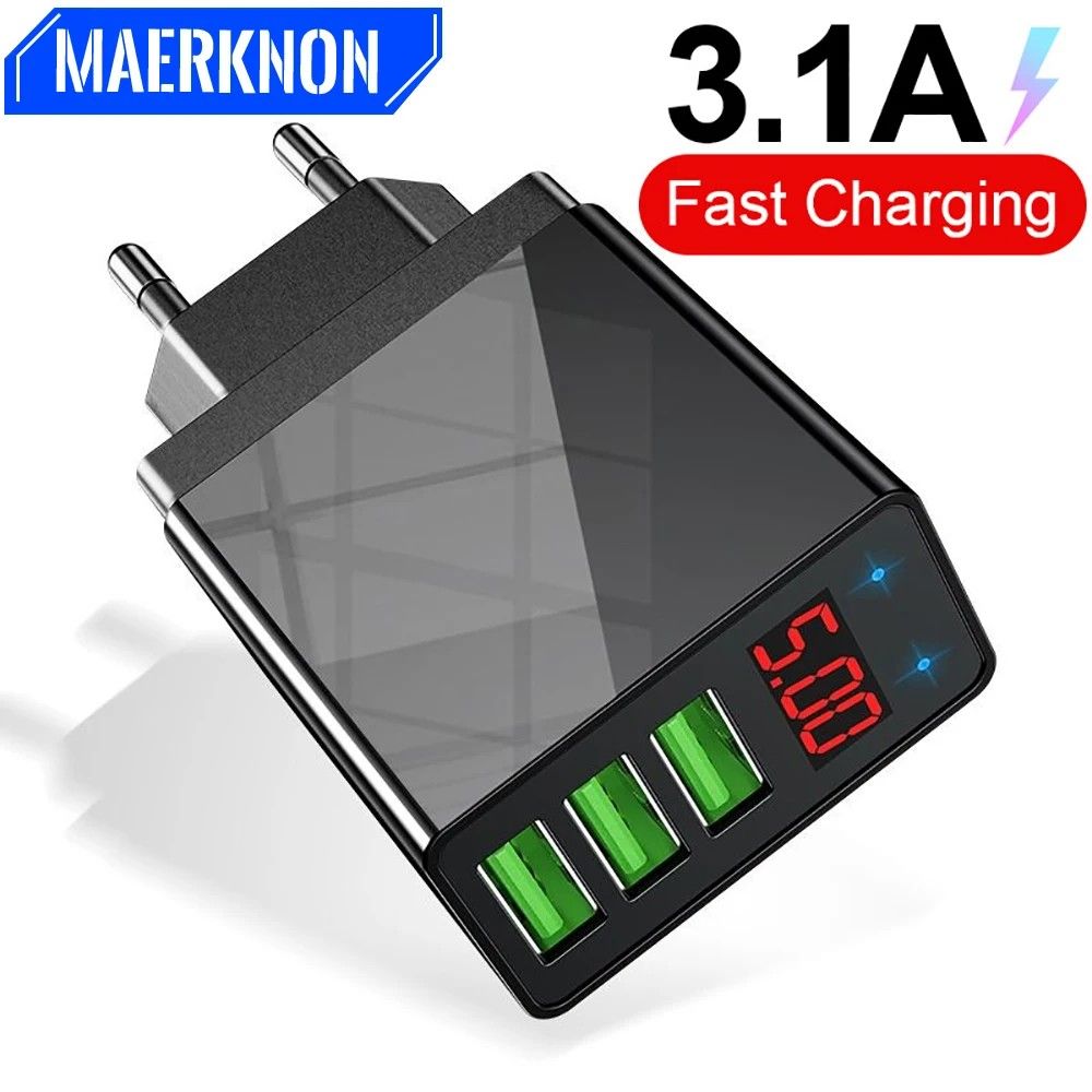 Carregador USB Rápido 3 Portas: Power Delivery 3.0