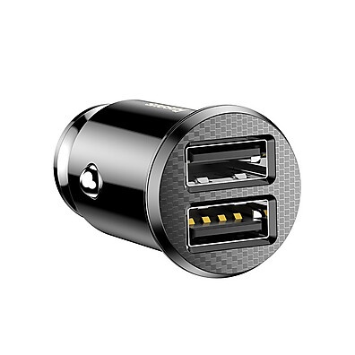 Carregador Veicular Baseus Grain: 2 USBs e Luz LED