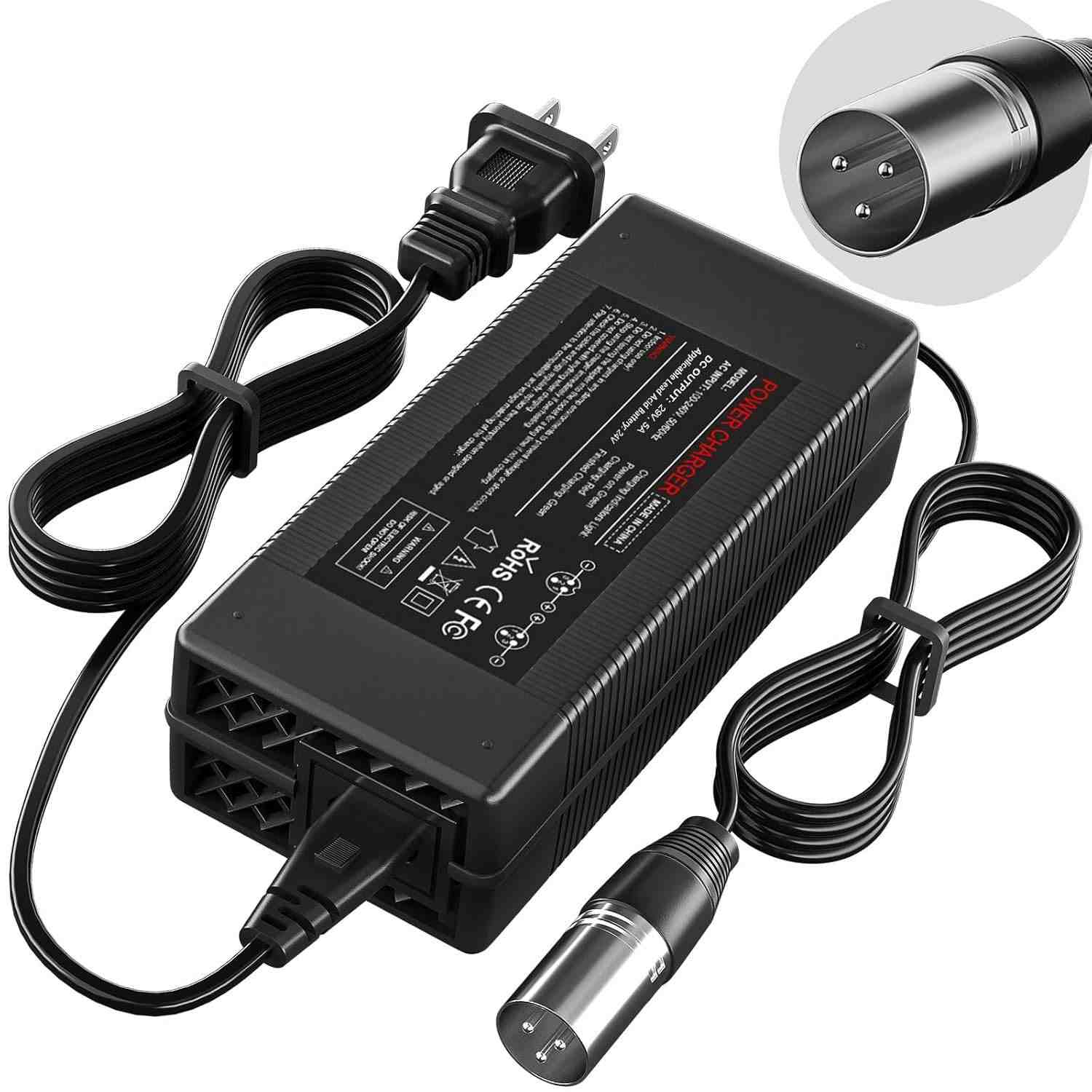 Carregador Rápido 24V 5A XLR 3 Pinos: Potencialize sua Mobilidade com Segurança e Velocidade!