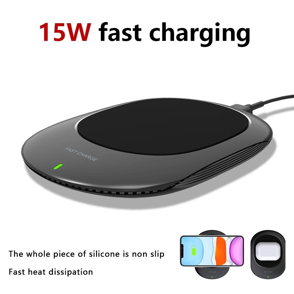 Carregador Wireless 15W: Base Portátil e Multifuncional