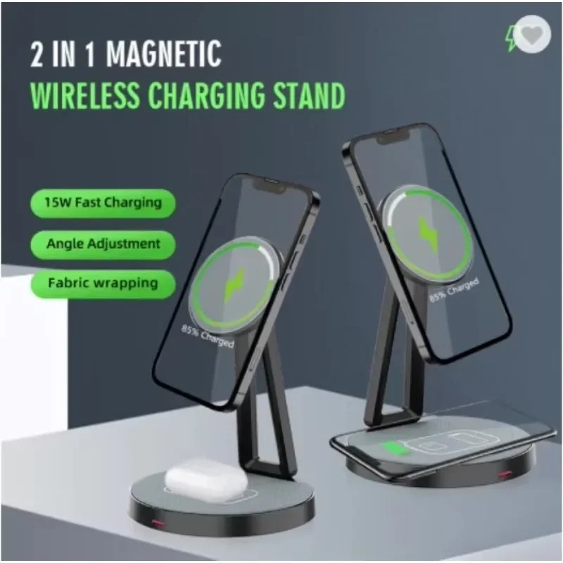 Carregador Wireless 2-em-1: iPhone, AirPods e Mais!