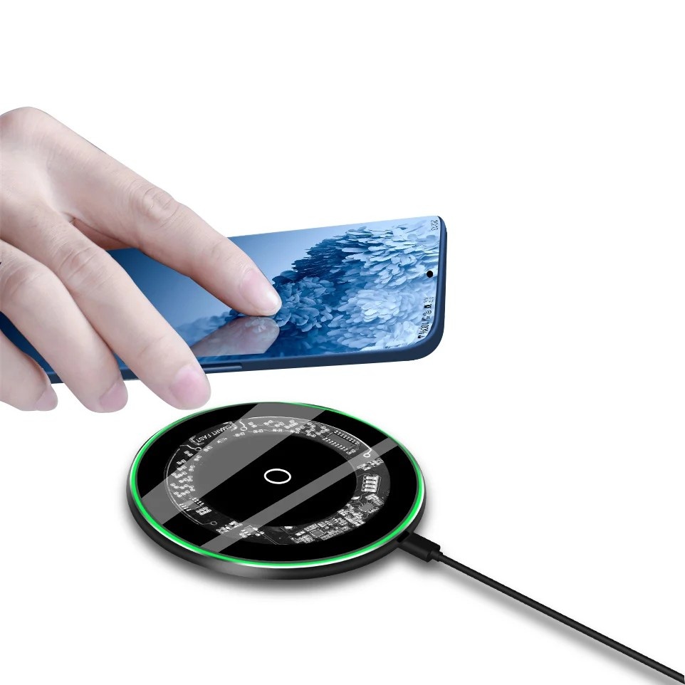 Carregador Wireless Transparente 15W: Rápido e Seguro!