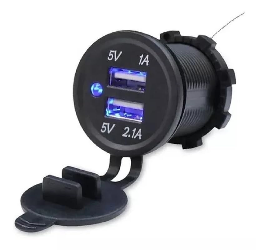 Tomada USB Dupla 3.1A para Veículos, Motos e Barcos - Carregamento Rápido e Seguro
