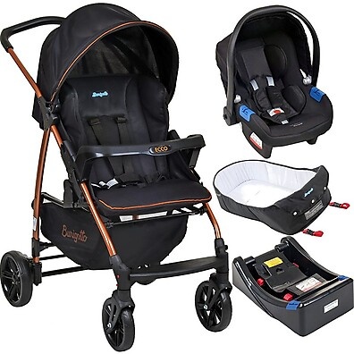 Carrinho + Bebê Conforto Burigotto Ecco: Kit Completo!
