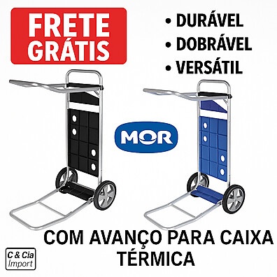 Carrinho de Praia 5 Cadeiras + Cooler Alumínio Vira Mesa