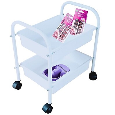 Carrinho Porta Esmalte com 2 Bandejas – Organização Prática para Manicure