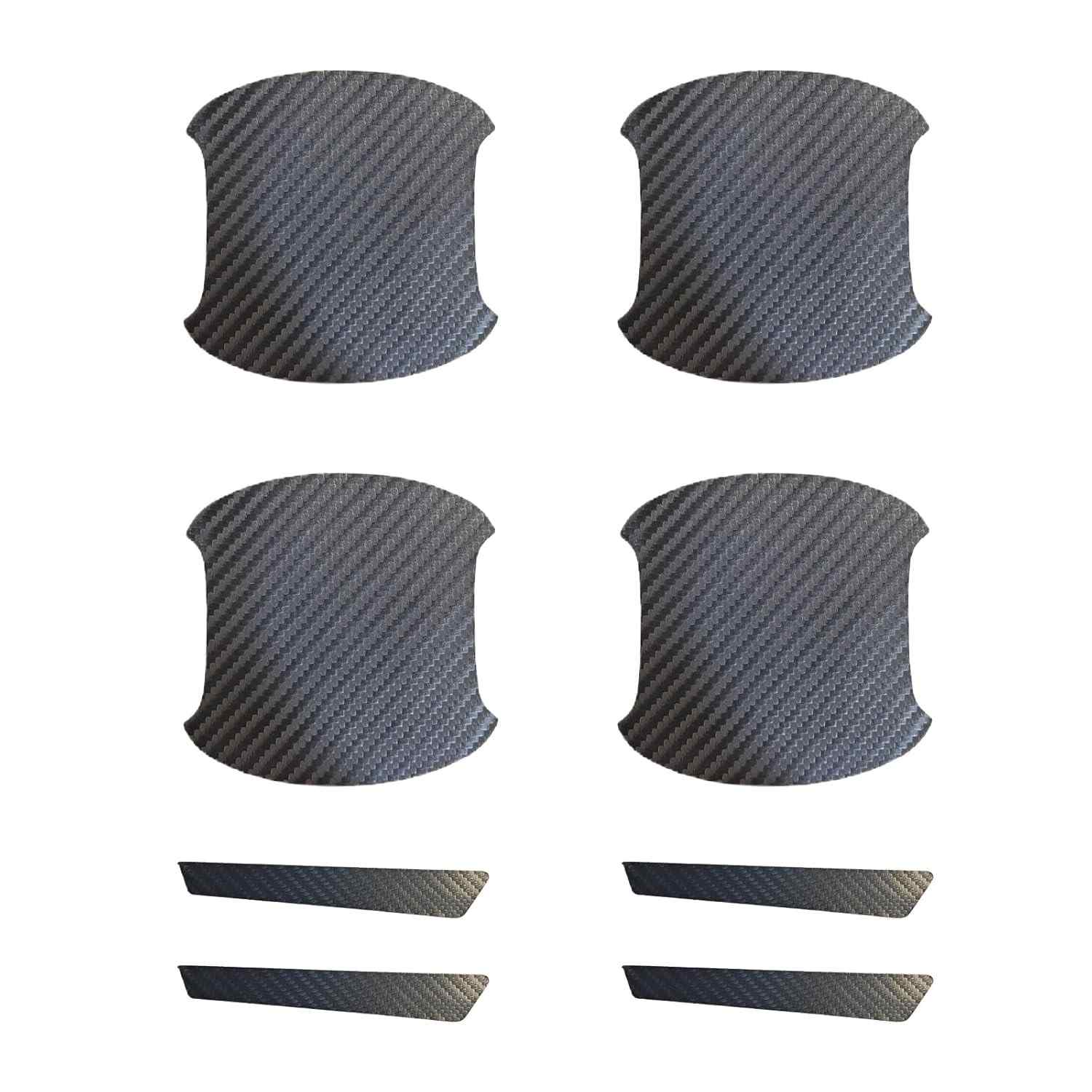 Protetor de Maçaneta Carro 8 Peças Fibra de Carbono Universal - Proteção Anti-Arranhão