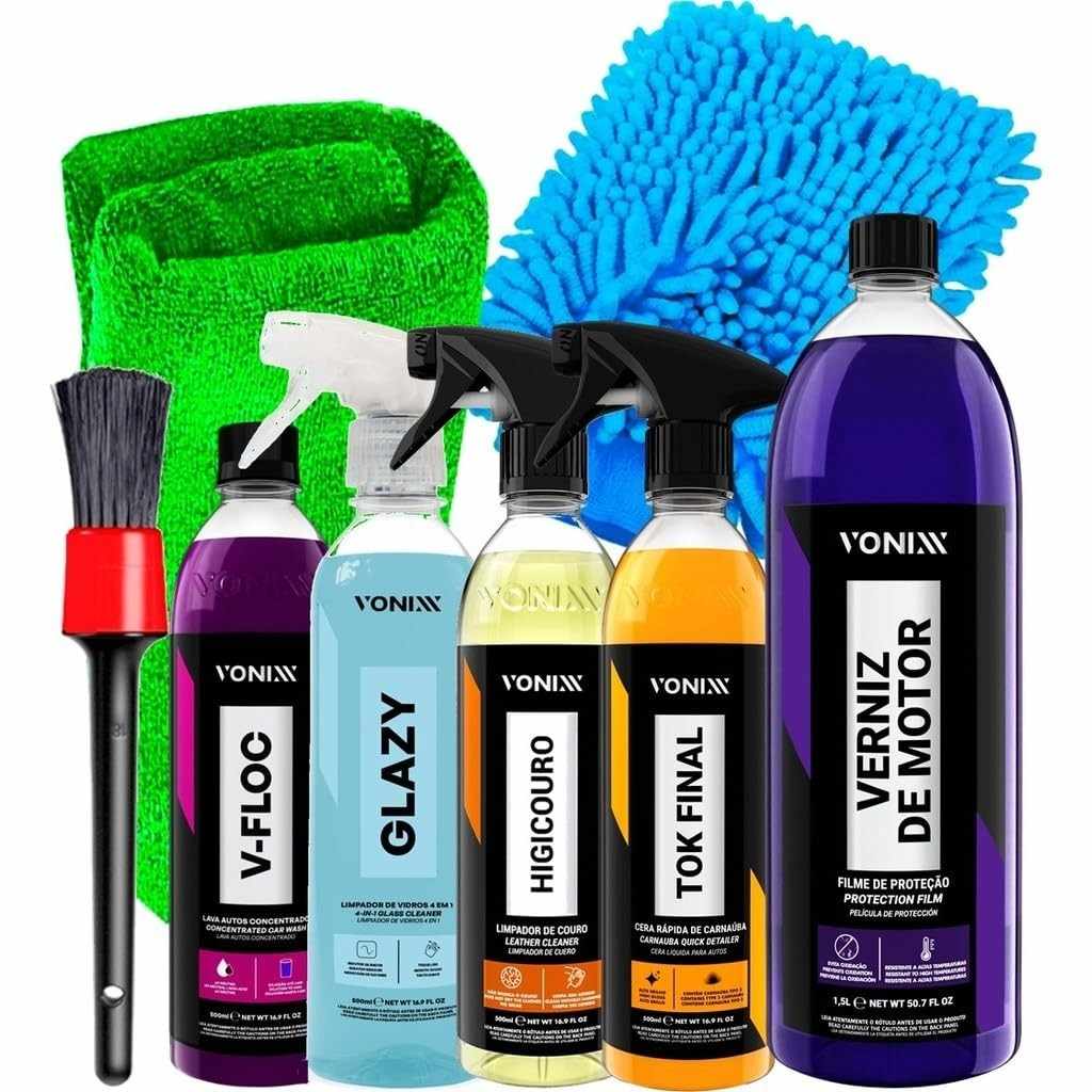 Kit Completo Vonixx: Verniz Motor, Higienização e Brilho para seu Carro