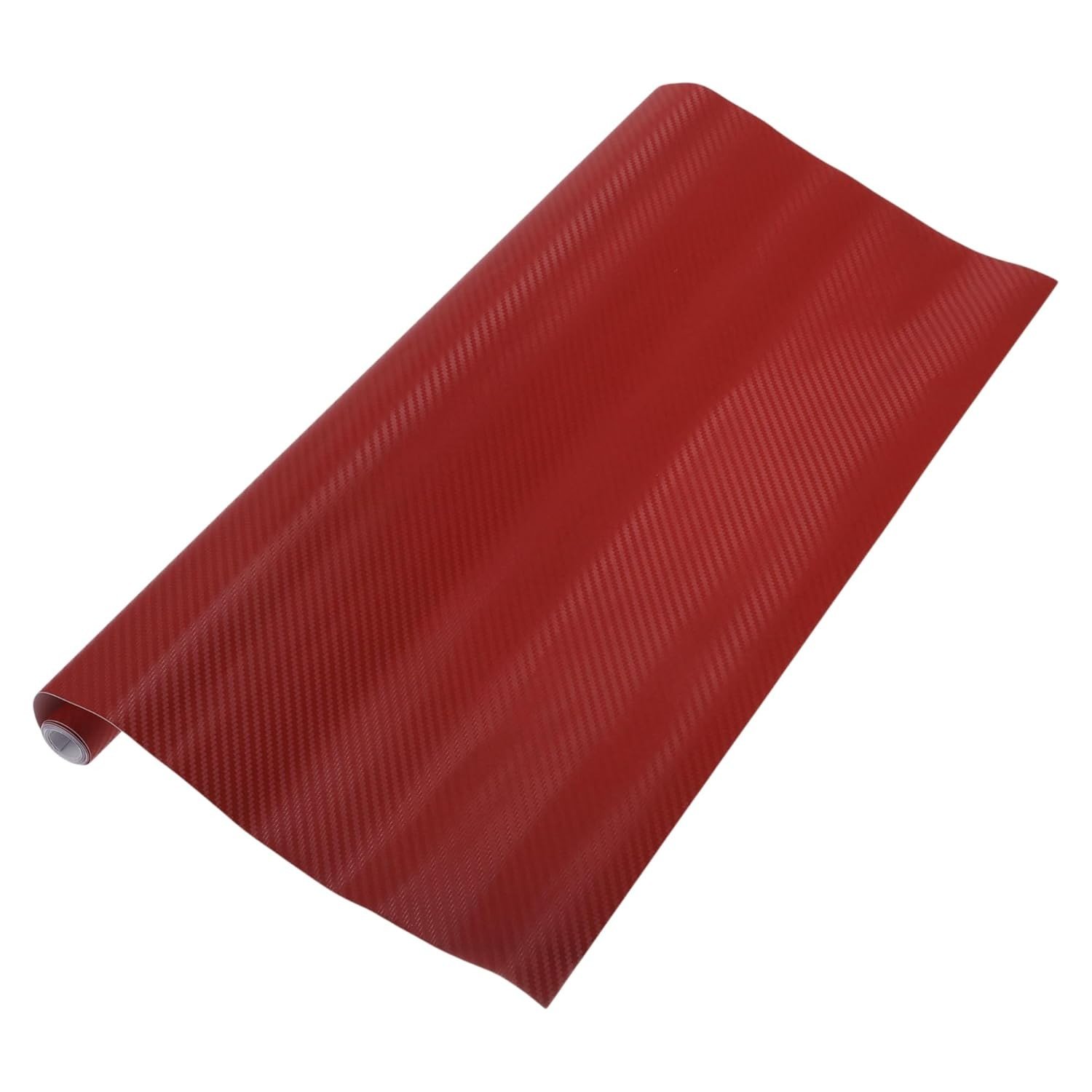 Película de Fibra de Carbono 3D Vermelha para Carro - 0,6m x 1,5m | Capa de Vinil PVC 5,5 Mil com Proteção Antiarranhão