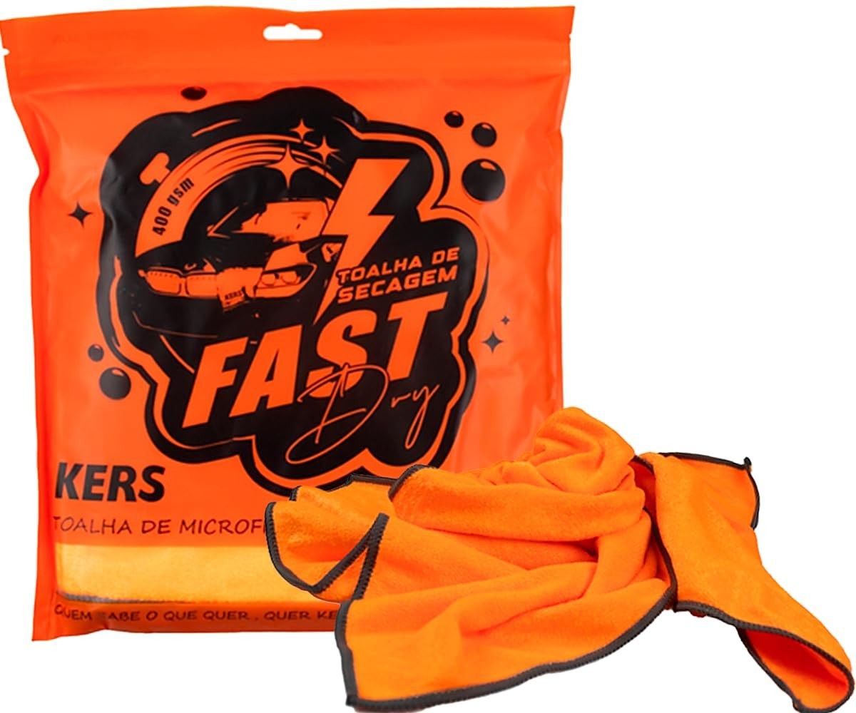 Pano Microfibra Kers Fast Dry 50x90cm: Secagem Rápida e Brilho Impecável para Seu Carro