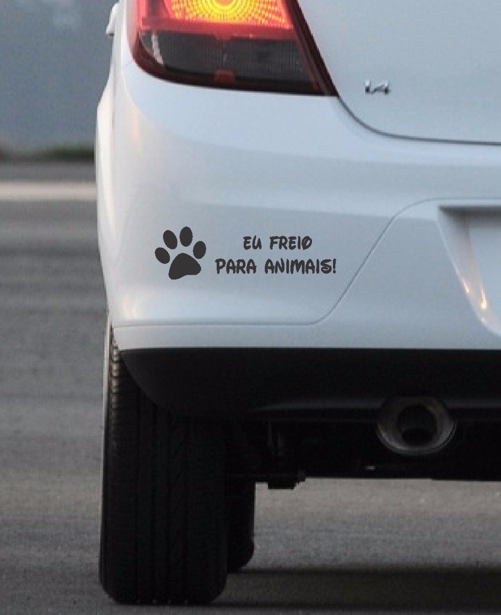 Adesivo Carro "Eu Freio Para Animais": Segurança e Estilo para seu Veículo!