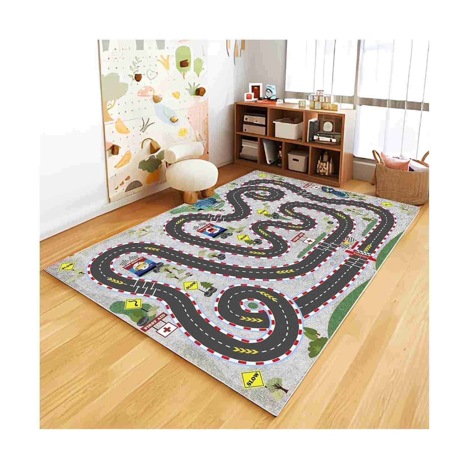 Tapete Infantil de Carro: Aventura Urbana para Pequenos Pilotos | 79x119cm