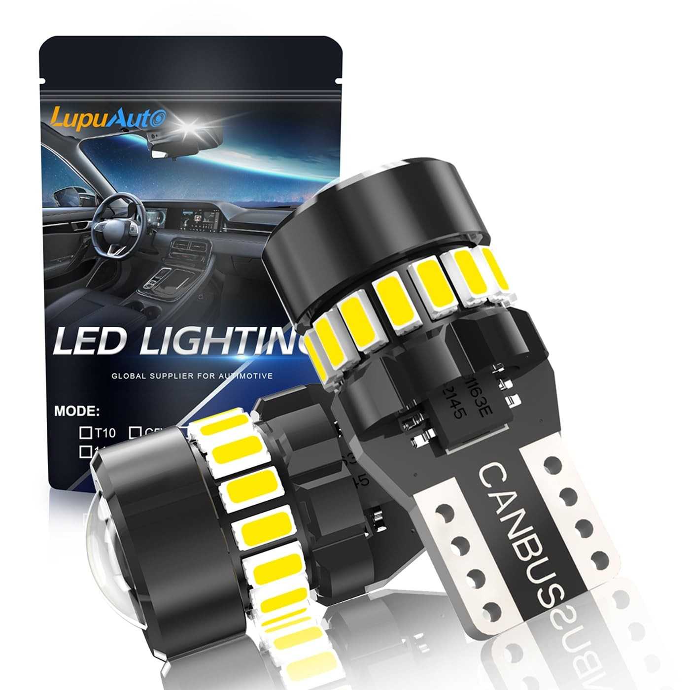 Lâmpada LED T10 194 Branca Canbus: Iluminação Potente e Durável para Seu Carro (2 Unidades)