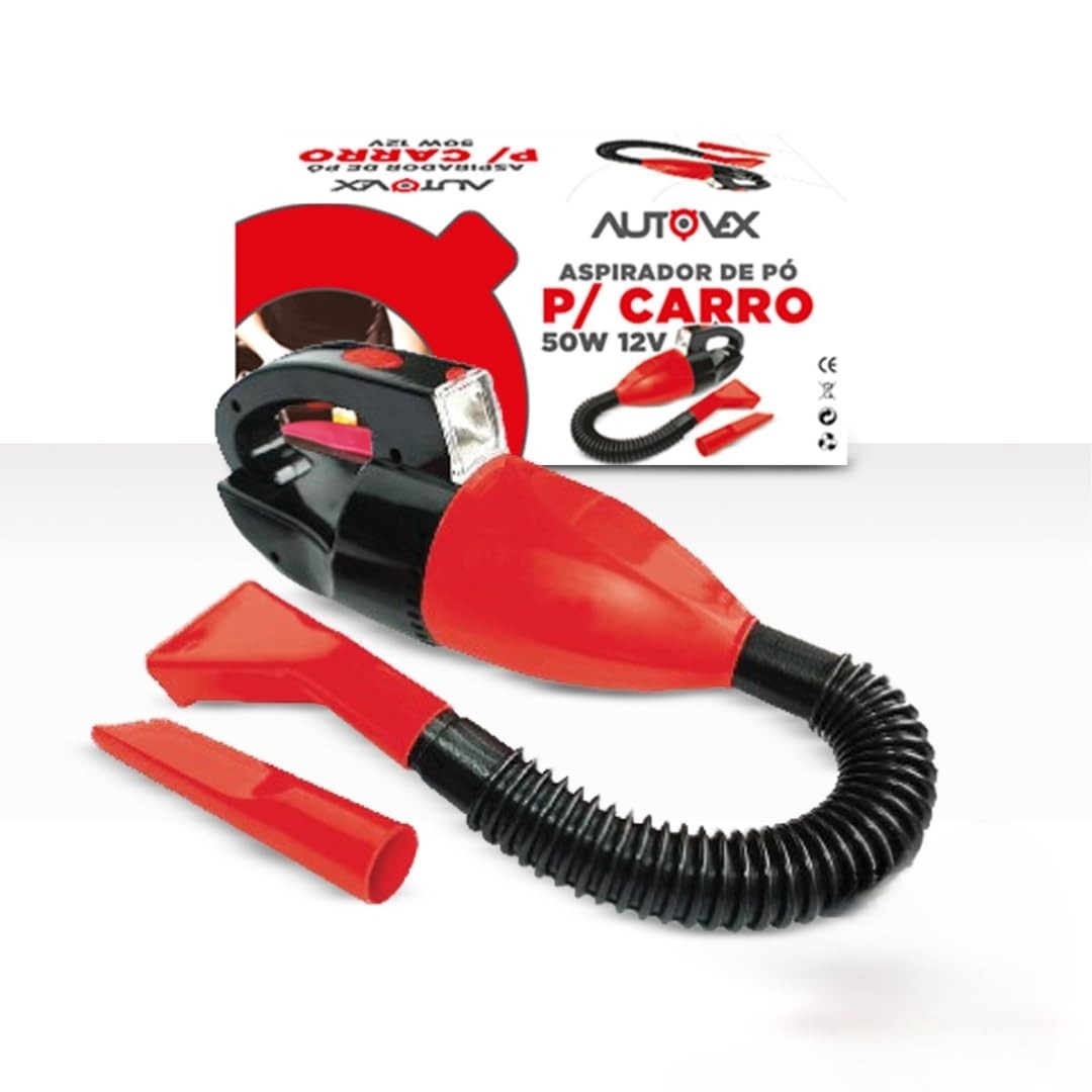 Aspirador Automotivo Portátil 12V 50W com Luz LED: Limpeza Rápida e Eficiente no Seu Carro!