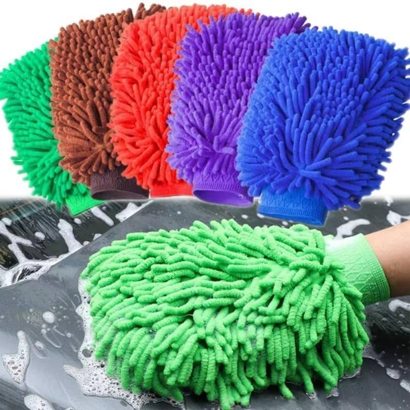 Luva de Lavagem de Carro em Lã Coral - Pano Absorvente de Microfibra Reutilizável para Limpeza Profissional