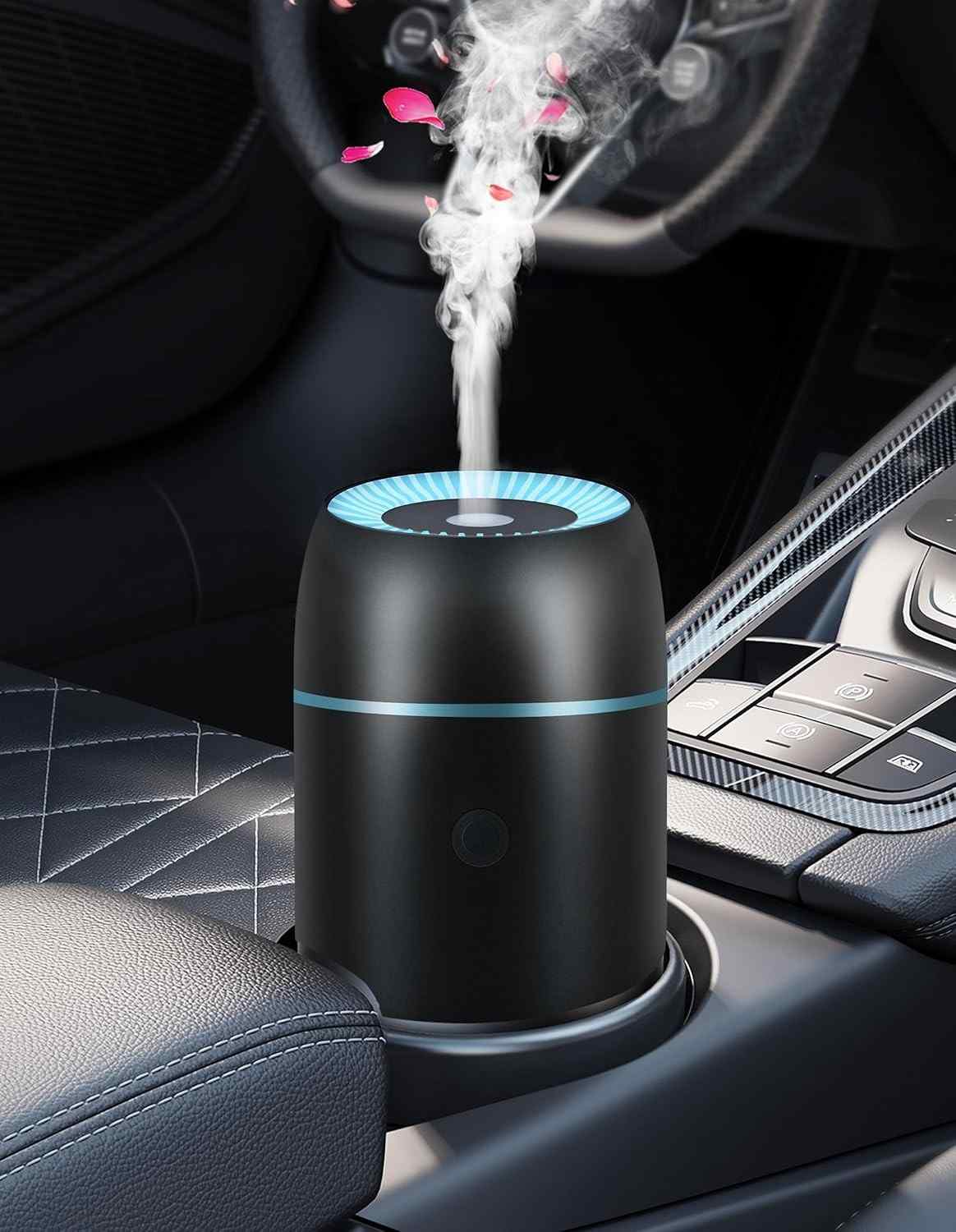 Difusor de Aromas para Carro Ultrassônico 100ml: Mini Umidificador Portátil com Luzes Coloridas