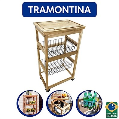 Carro Multiuso Teca Tramontina para Churrasco: Prático e Estiloso