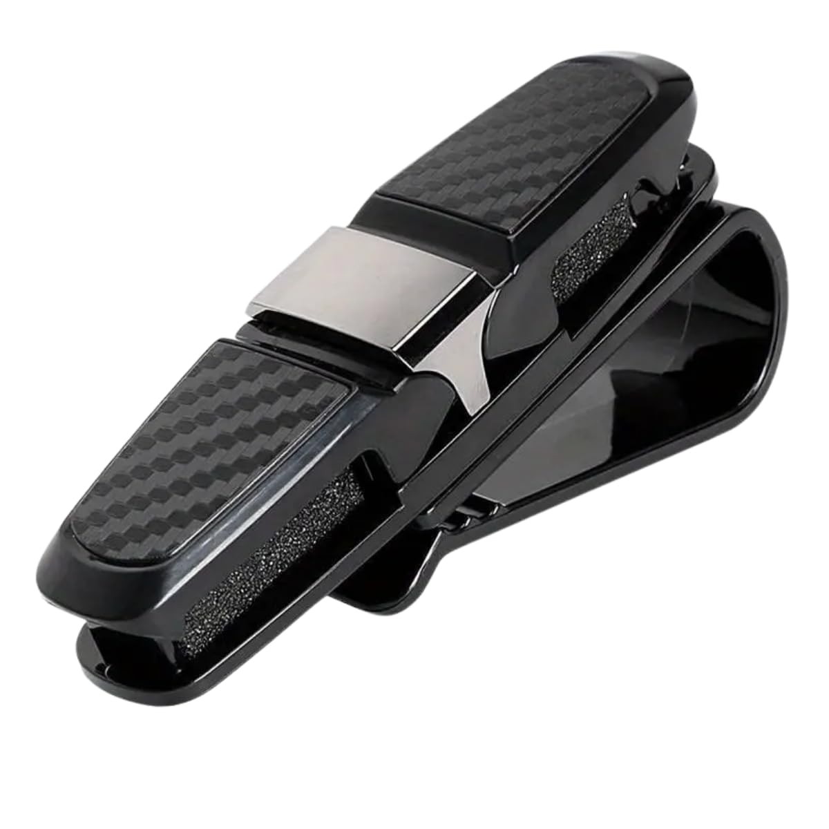 Clip Porta Óculos para Carro: Segurança e Organização no Quebra-Sol (Preto)