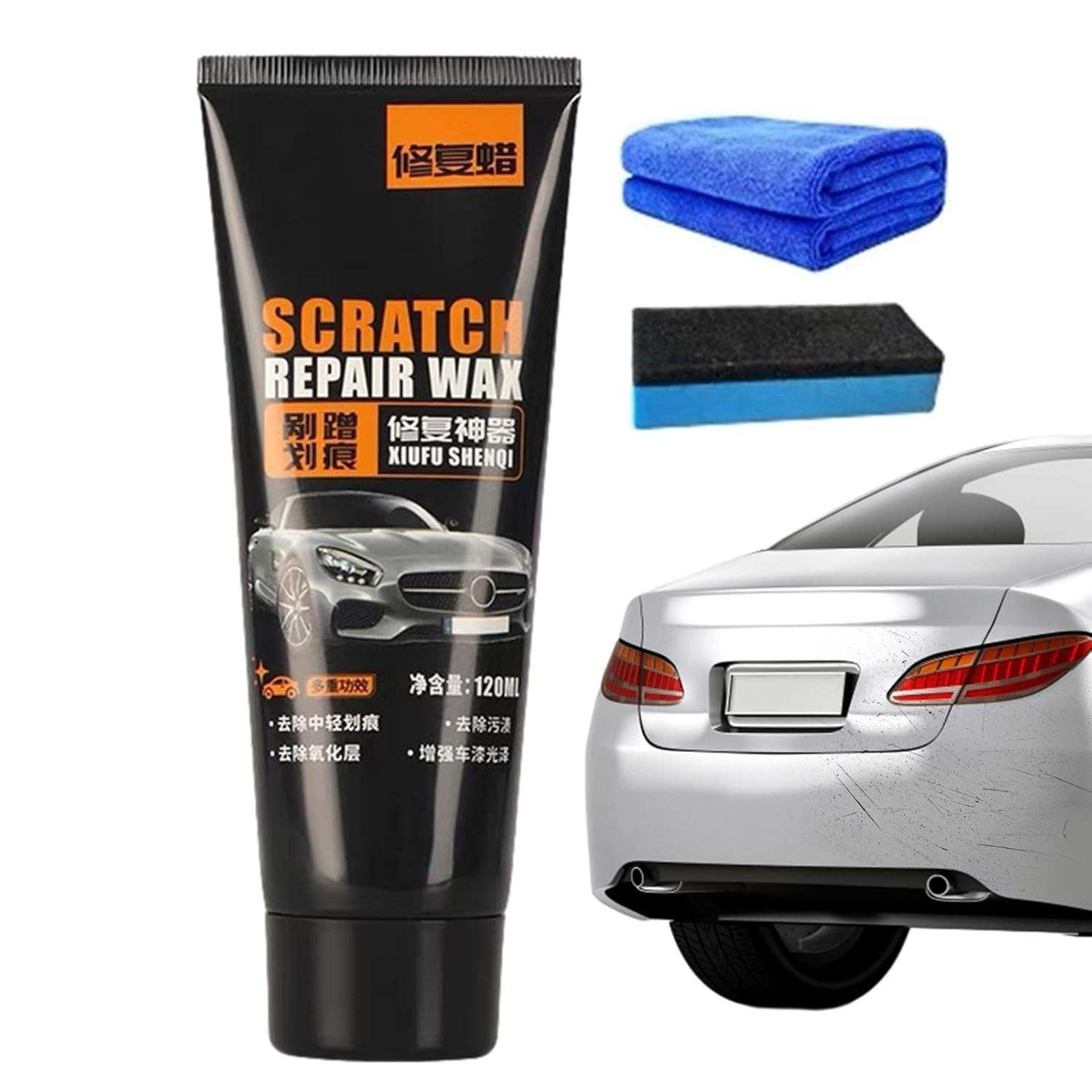 Cera para Reparo de Arranhões de Carro - Fórmula Avançada para Restauração de Pintura Automotiva