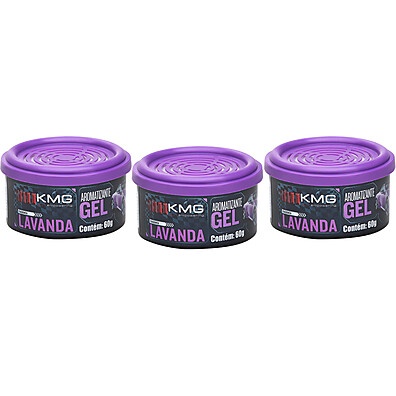 Aromatizante Lavanda Gel 60g - 3 Unidades para Carro