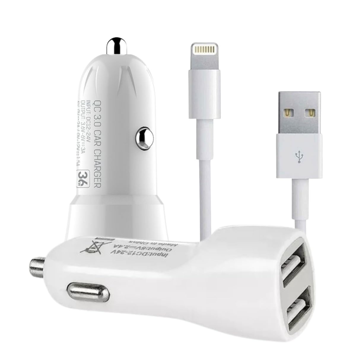 Carregador Veicular Turbo 2 USB para iPhone: Carga Rápida e Dupla Conexão no Seu Carro