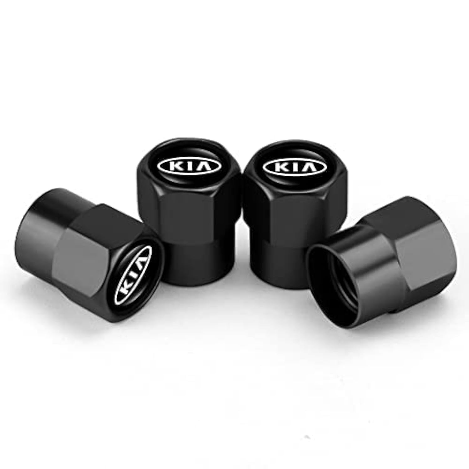 Tampas de Válvula Hexagonais Hisport: Proteção e Estilo para Seu Carro (4 Peças)