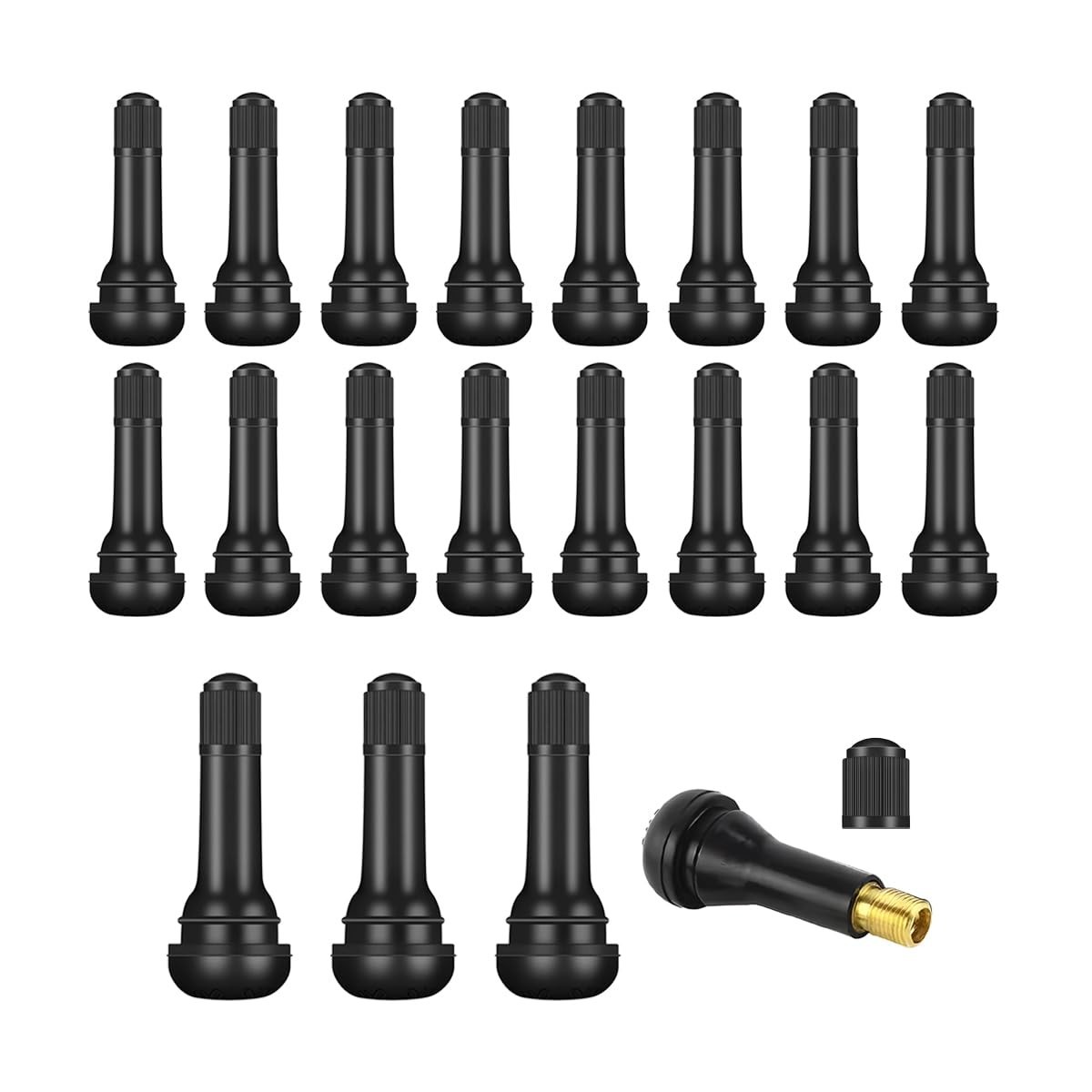 Mandark TR413: Kit 20 Hastes de Válvula de Pneu para Carro - Segurança e Durabilidade