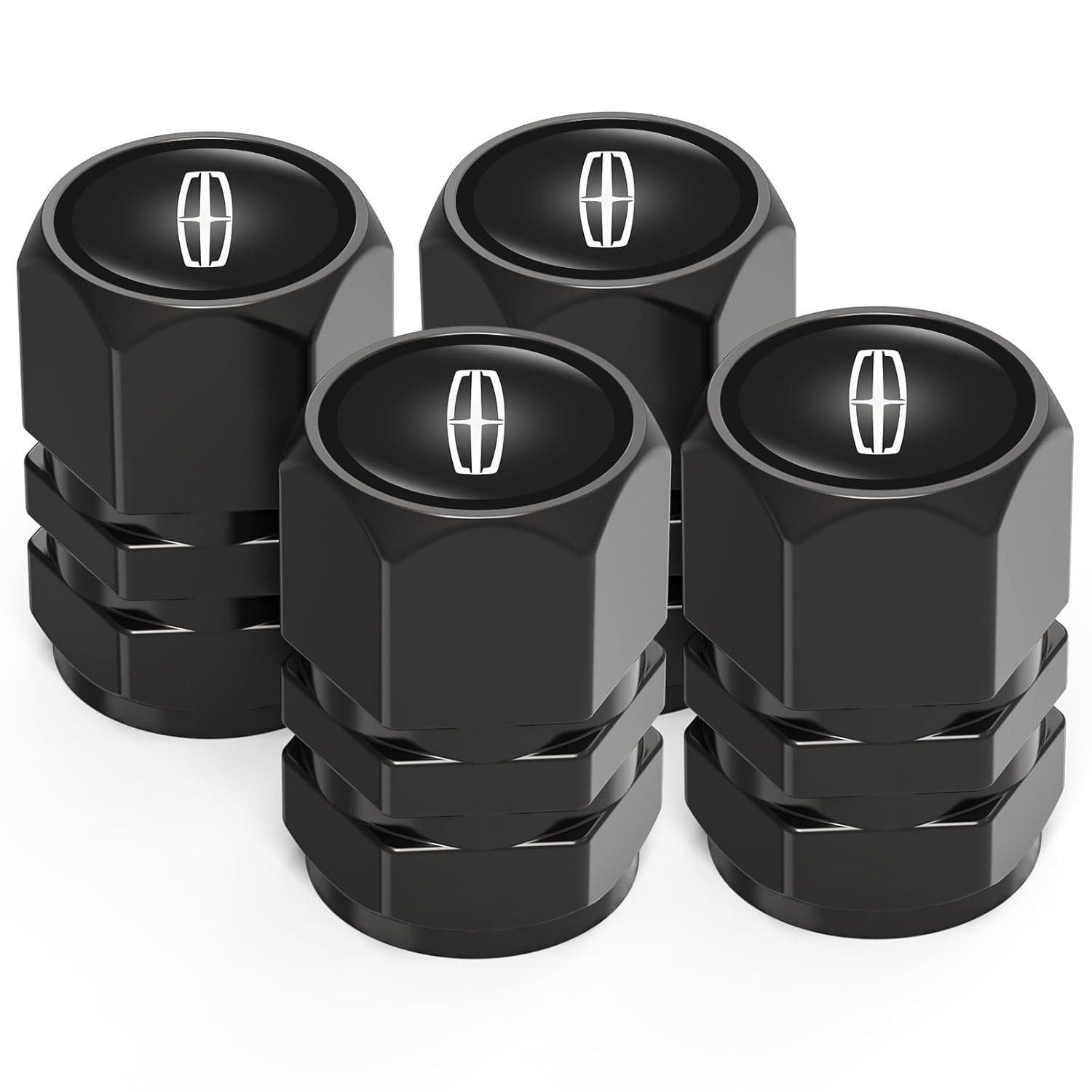 4 tampas de válvula de pneu de carro para Lincoln MKC Nautilus Aviator Navigator MKZ Continental, tampas de válvula de metal de liga para pneus de carro à prova de vazamento, tampa de ar de pneu