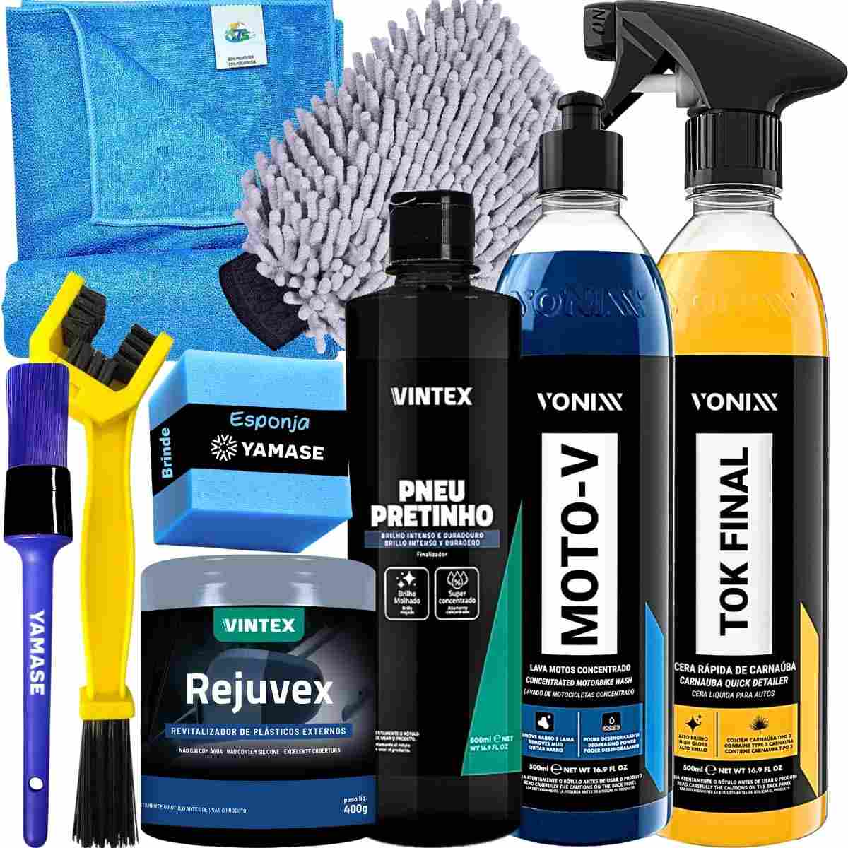Kit Lavagem Completa Moto e Carro - Vonixx, Vintex e Acessórios Profissionais
