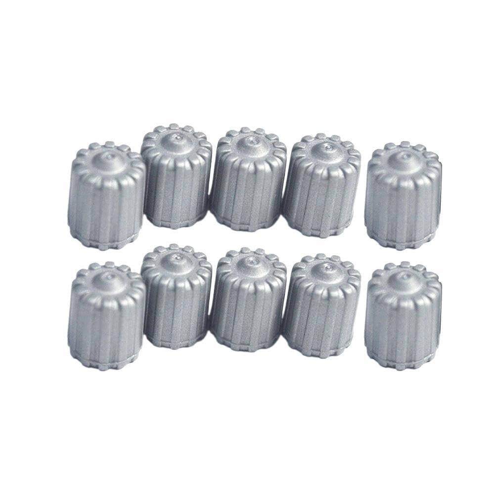 10 Tampas de Válvula Cinza Universal para Pneus - Proteção TPMS para Carros, Caminhões e Motos