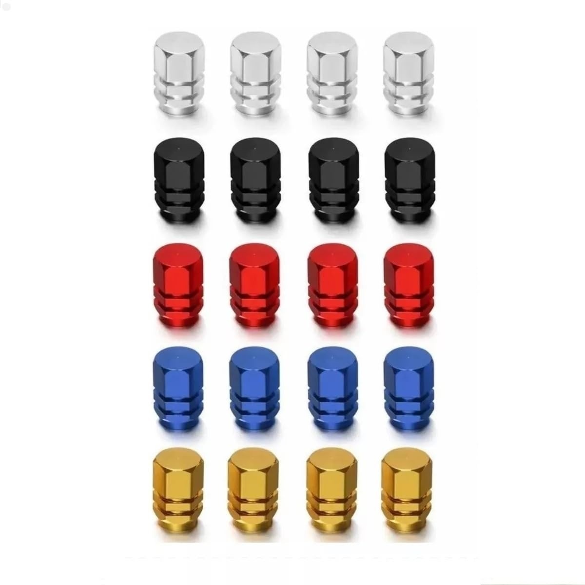 Kit 4 Tampas de Válvula de Alumínio Universal - Azul Sky para Carros, Motos e Bicicletas