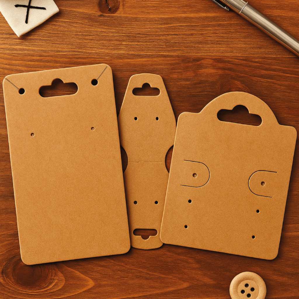 Cartelas de Bijuterias em Papel Kraft: 3 Modelos para Vender Mais
