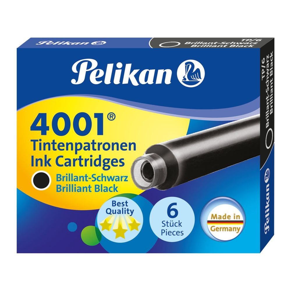 Cartucho Pelikan 4001 TP/6 Preto: Qualidade Alemã em 6 Unidades