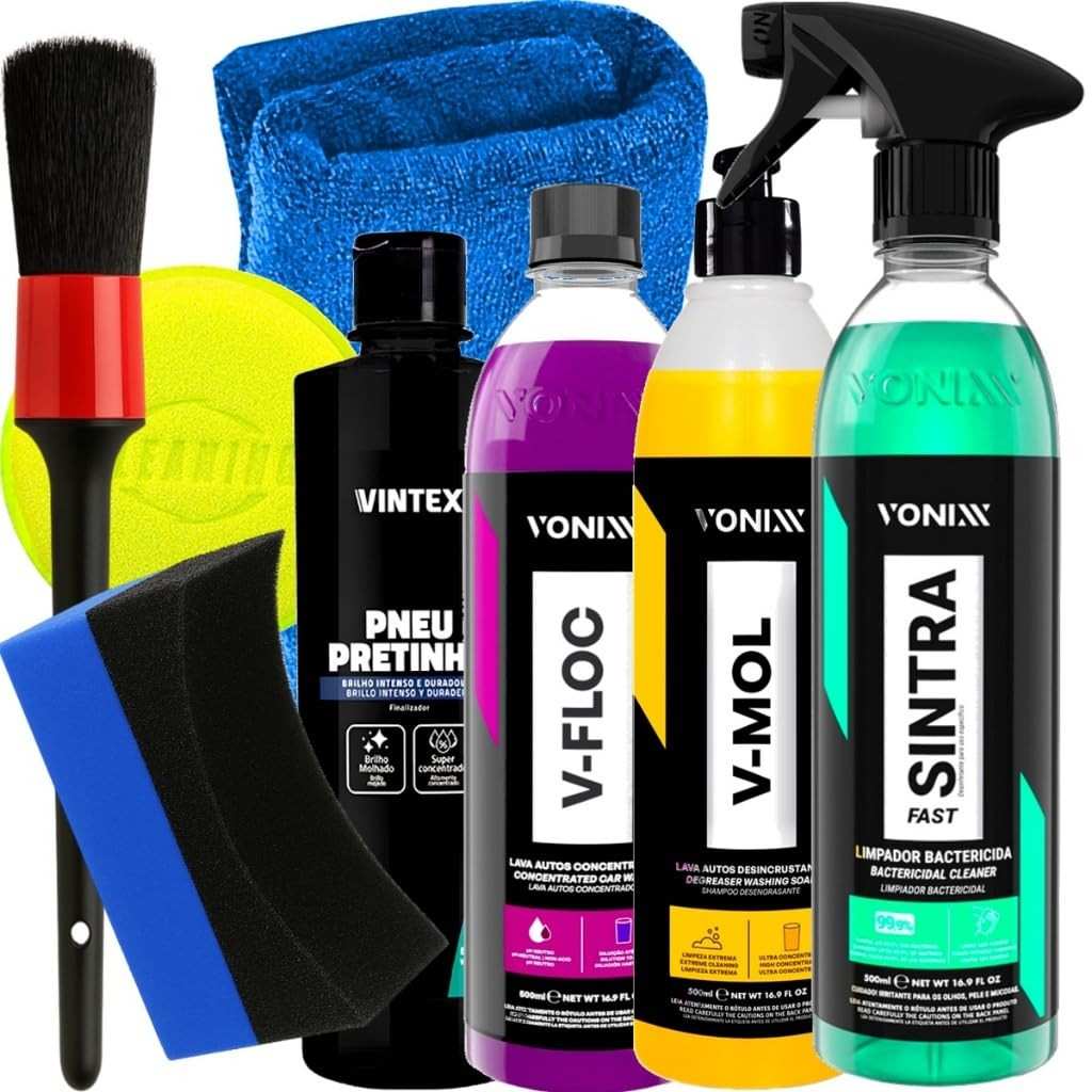 Kit Completo Detalhamento Automotivo Vonixx & Vintex: Limpeza Profissional em Casa