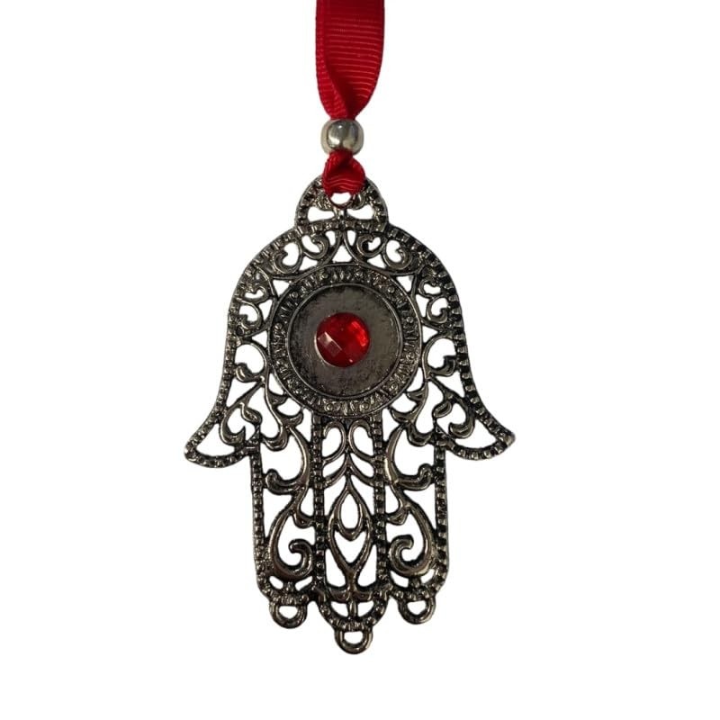 Mão de Deus Hamsa de Fátima em Metal Niquelada - Proteção e Estilo para Sua Casa