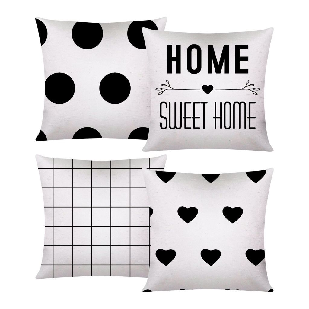 Kit com 4 Capas de Almofada Decorativas Modern Print 42x42 – Estilo e Conforto na Sua Casa