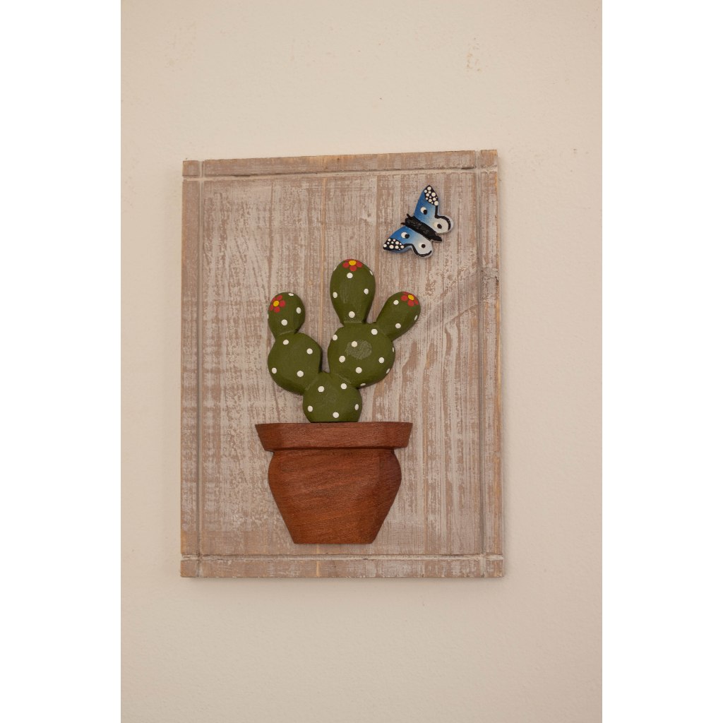 Quadro Decorativo Cacto em Madeira: Charme Natural para Sua Casa