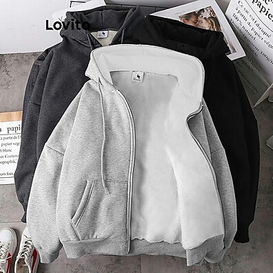 Casaco Casual com Zíper Lovito LNL67083 – Conforto e Estilo