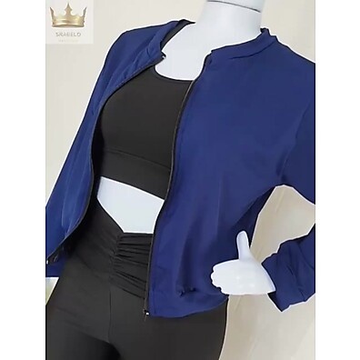 Casaco Fitness Plus Size com Zíper para Curves Feminino 44 a 54