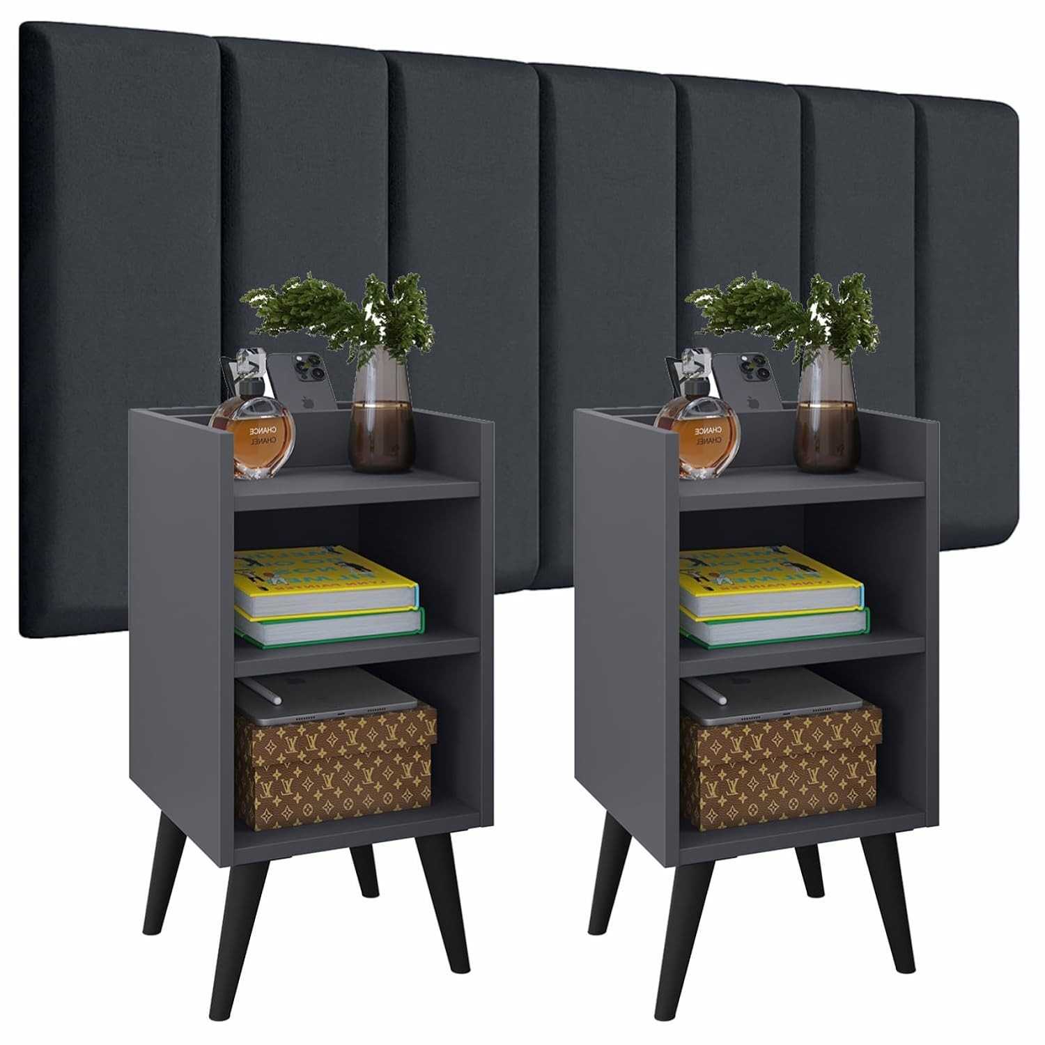 casal-com-140-moderno-conjunto-cinza-a-design-criado-mudo-cabeceira-cama-modulada-a