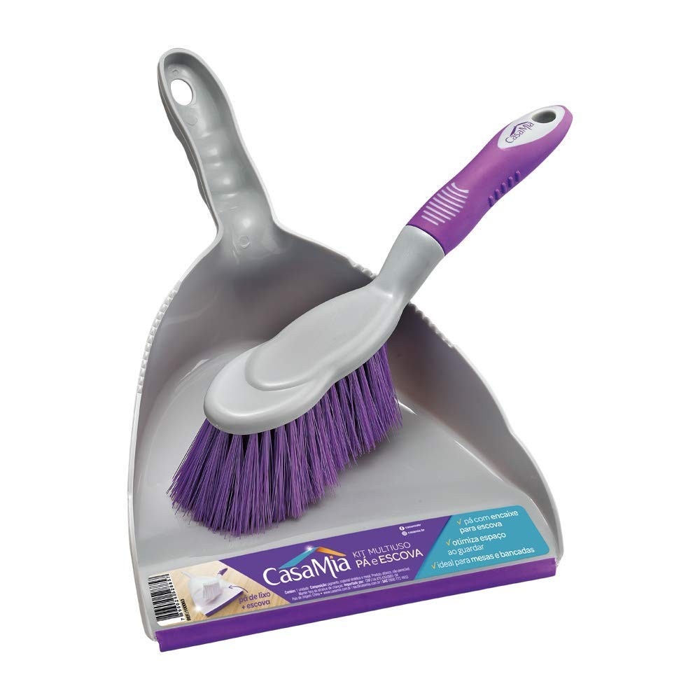 Kit Multiuso Pá e Escova CasaMia - Praticidade e Organização em Cores Sortidas