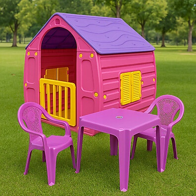 Casinha Minnie e Mesa: Diversão Completa!