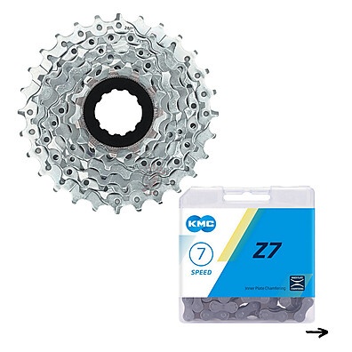 Cassete 7V Sunrace M40 11/28D + Corrente KMC Z7 116 Elos – Custo-Benefício para Ciclistas Urbanos e Road