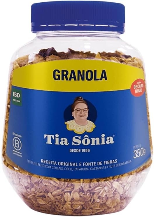 Granola Tradicional Castanha Coco Fruta Pote 350g Tia Sônia