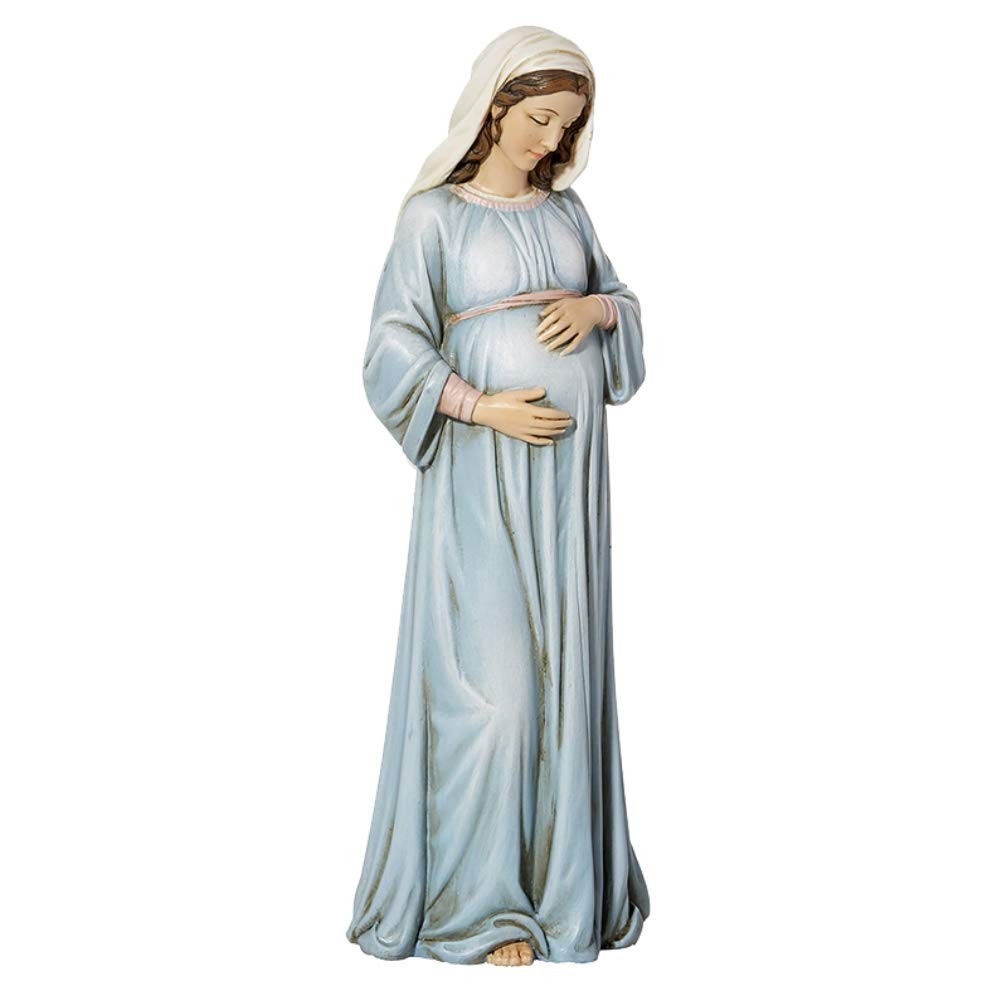 Estatueta Católica Maria Mãe de Deus por Michael Adams - 20 cm em Resina Esculpida