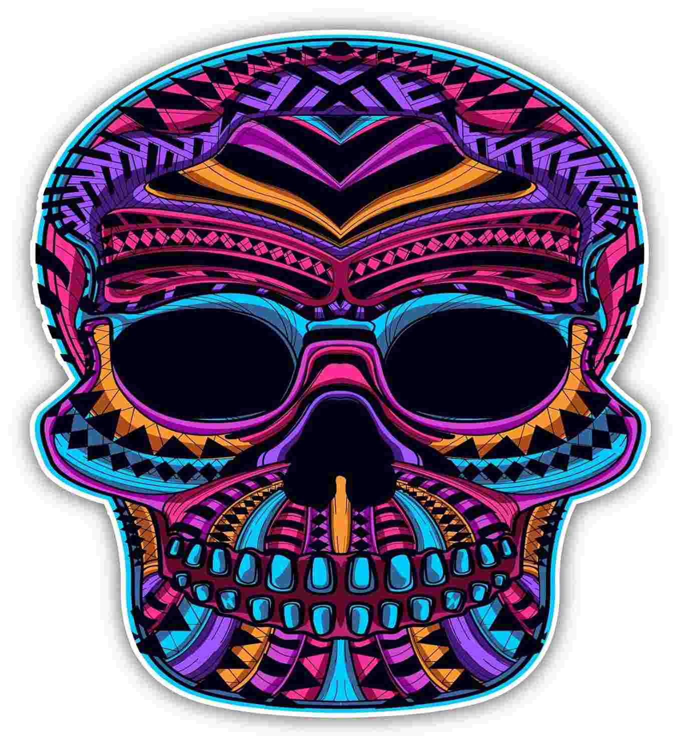 Adesivo Caveira Mexicana Vibrante - Dia dos Mortos Vinil Premium 12cm - Carros, Laptops e Mais!